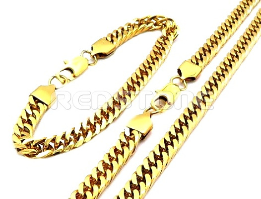 Súprava pozlátených šperkov z chirurgickej ocele